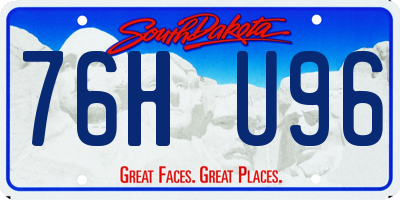 SD license plate 76HU96