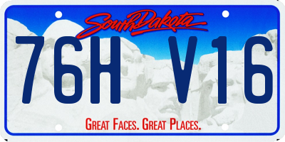 SD license plate 76HV16