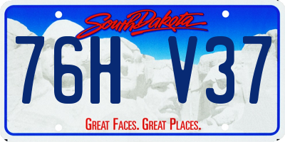SD license plate 76HV37