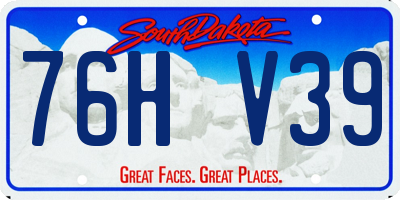 SD license plate 76HV39