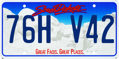 SD license plate 76HV42