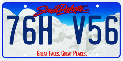 SD license plate 76HV56