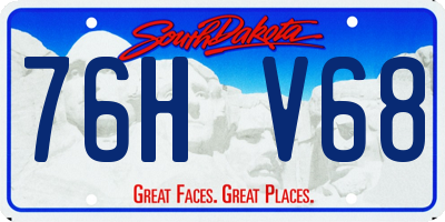 SD license plate 76HV68