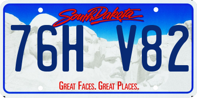 SD license plate 76HV82