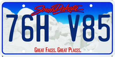 SD license plate 76HV85