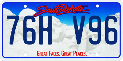 SD license plate 76HV96