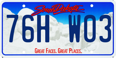 SD license plate 76HW03