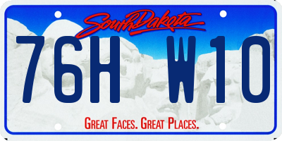 SD license plate 76HW10
