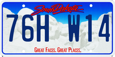 SD license plate 76HW14