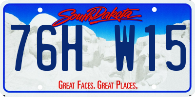 SD license plate 76HW15