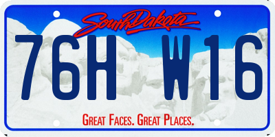 SD license plate 76HW16