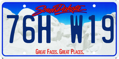 SD license plate 76HW19