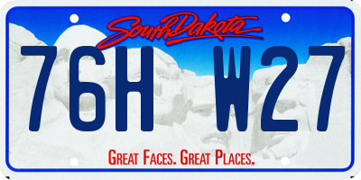 SD license plate 76HW27
