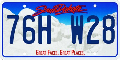 SD license plate 76HW28