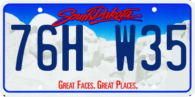 SD license plate 76HW35