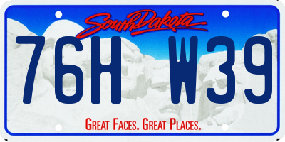 SD license plate 76HW39