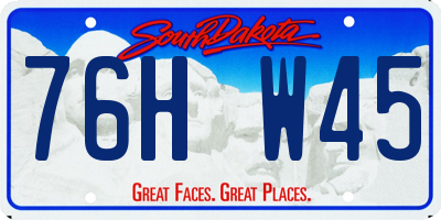 SD license plate 76HW45