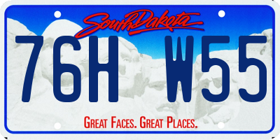 SD license plate 76HW55