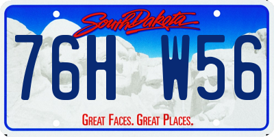 SD license plate 76HW56