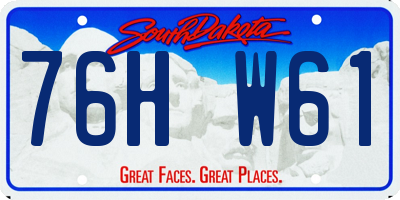 SD license plate 76HW61