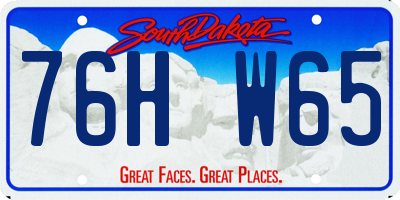 SD license plate 76HW65