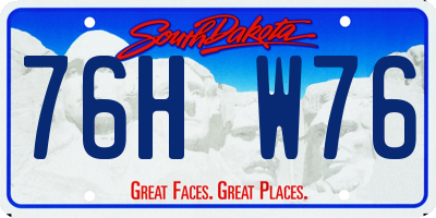 SD license plate 76HW76