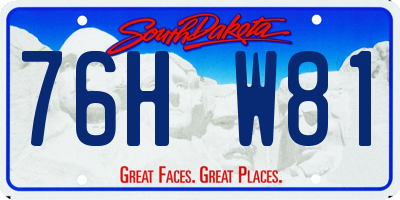SD license plate 76HW81