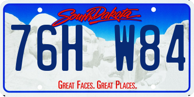 SD license plate 76HW84