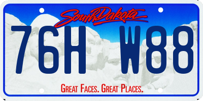 SD license plate 76HW88
