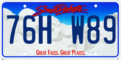 SD license plate 76HW89