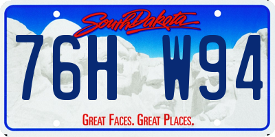 SD license plate 76HW94