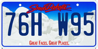 SD license plate 76HW95