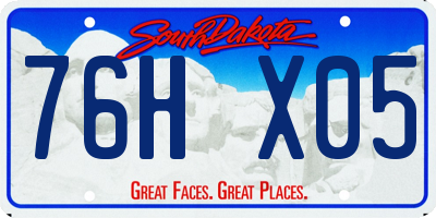 SD license plate 76HX05
