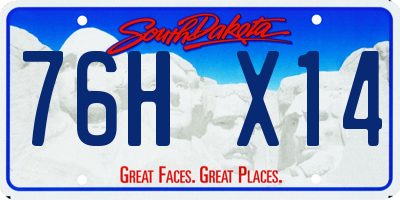 SD license plate 76HX14