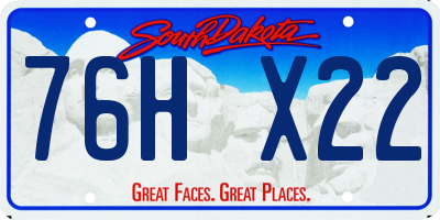 SD license plate 76HX22