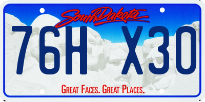 SD license plate 76HX30