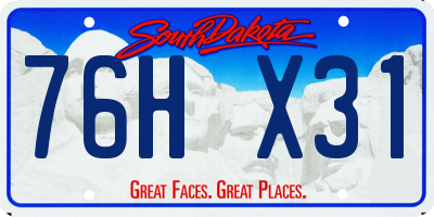 SD license plate 76HX31