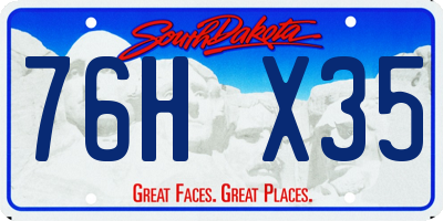 SD license plate 76HX35