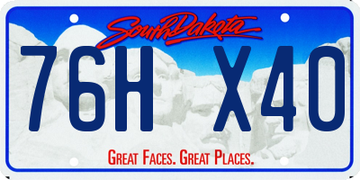 SD license plate 76HX40