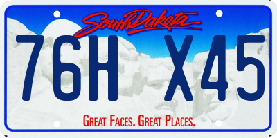 SD license plate 76HX45