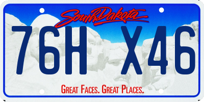 SD license plate 76HX46