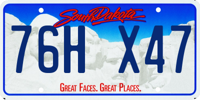 SD license plate 76HX47