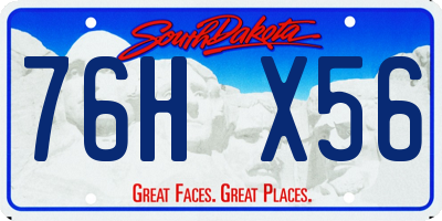 SD license plate 76HX56
