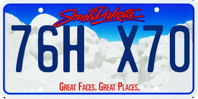 SD license plate 76HX70