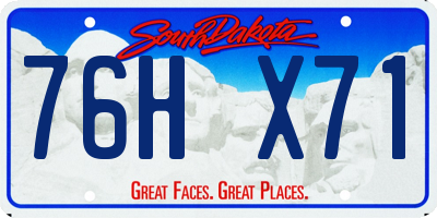 SD license plate 76HX71