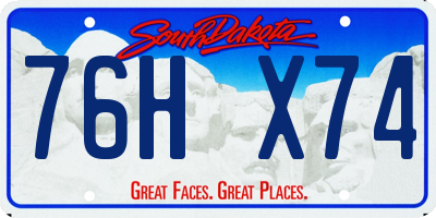 SD license plate 76HX74