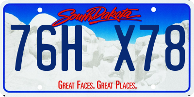 SD license plate 76HX78