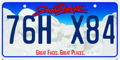 SD license plate 76HX84