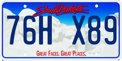 SD license plate 76HX89