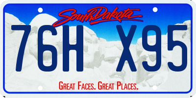 SD license plate 76HX95